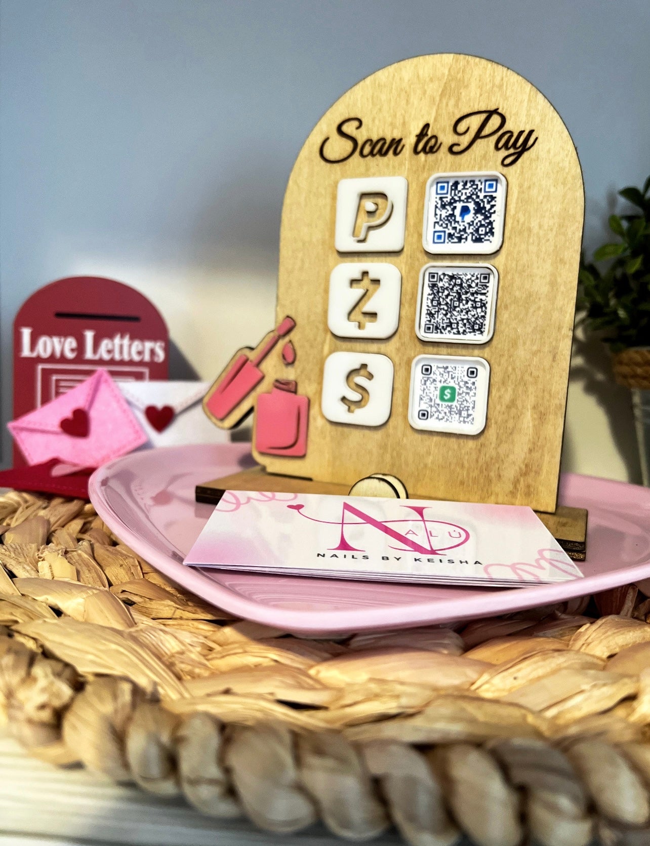 Wood QR Codes Display