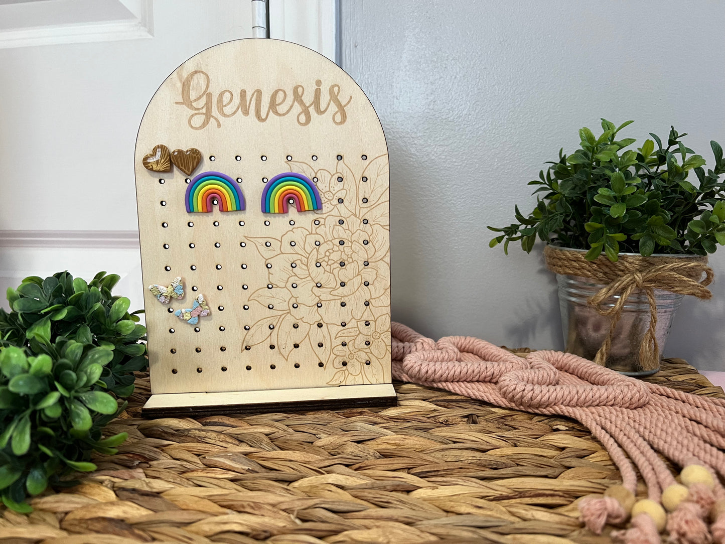 Earring Wood Stand Display
